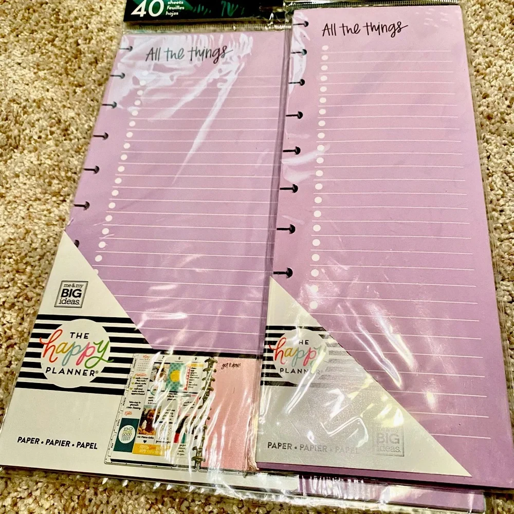 Happy planner inserts 1- 8 1/2 x 12. & 1- 4x11